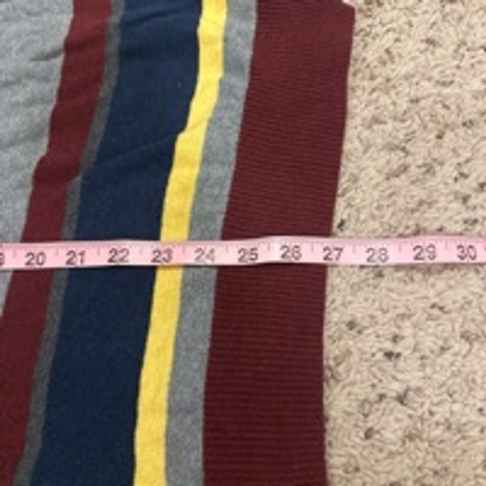 Men's Old Navy Striped Sweater Size M Burgundy Gray - Picture 4 of 7